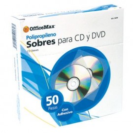 Sobre Para CD OfficeMax Polipropileno Caja 50 Piezas