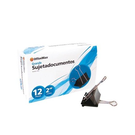 SUJETADOCUMENTOS 2PLG CAPACIDAD P/110 HOJAS NEGRO 12piezas
