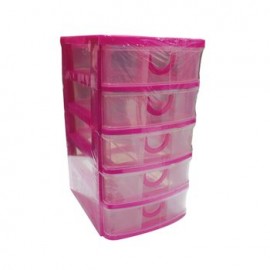 Mini Cajonera Escritorio 5 Niveles Rosa/Azul