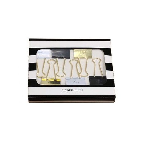 Sujetadocumentos 6 piezas Blanco y Negro