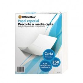 Papel Especial con Precorte a Media Carta TC Paquete de 250H