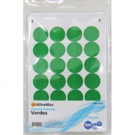 Etiquetas redondas verdes 1.9 cm 50 4 piezas Officemax