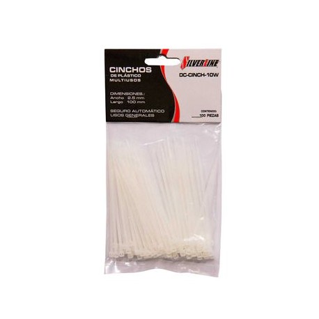 Cinchos 2.5x100mm Bolsa con 100 Piezas Transparentes