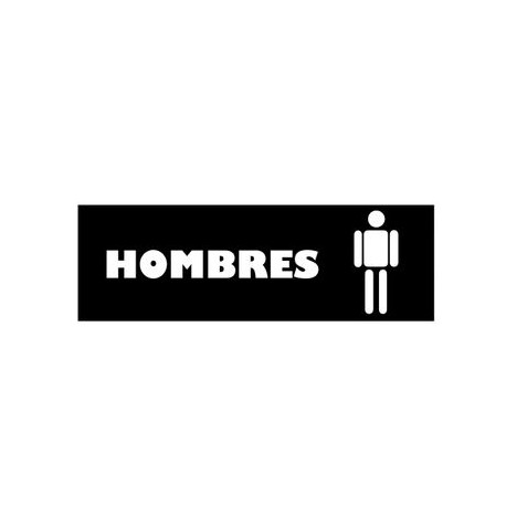 Señalización "Baños Hombres" 23X7.5 cm. Sigel