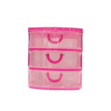 Mini Cajonera Escritorio 3 Niveles Rosa/Azul
