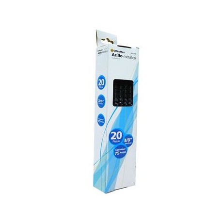 Arillo Metálico 3/8 Negro Blister Con 20P Omx