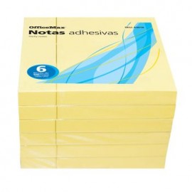 NOTAS ADHESIVAS AMARILLAS 60 0 HJ EN 6 BLOCKS OMX