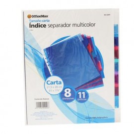 INDICES SEPARADORES DE POLIPROPILENO MULTICOLOR 8 DIV OMX