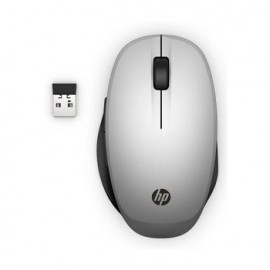 Mouse Inalámbrico HP 300, Dual Mode, 1200/3600dpi, Plata, 6CR72AA