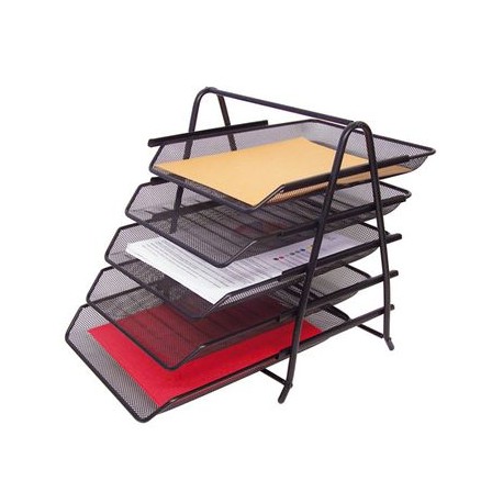 Charola Carta/Oficio Officemax 5 Niveles Mesh negro