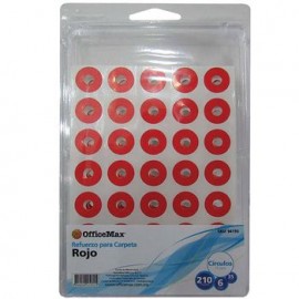 Refuerzo para carpeta vinil rojo de 15, 210 piezas Officemax
