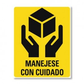 Etiqueta para envios "Manejese con cuidado" 15 piezas
