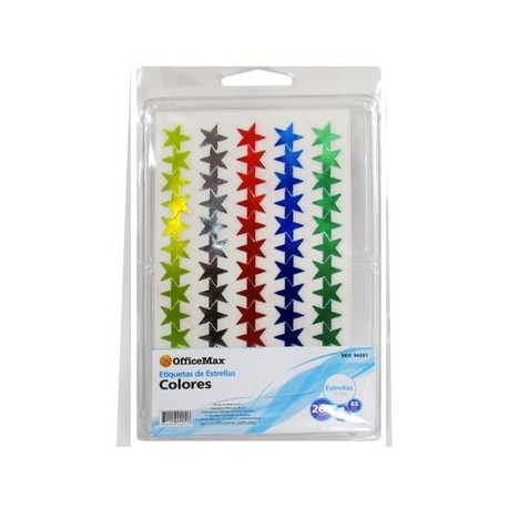 Etiqueta estrella metal varios tama¦o grande 260p Officemax