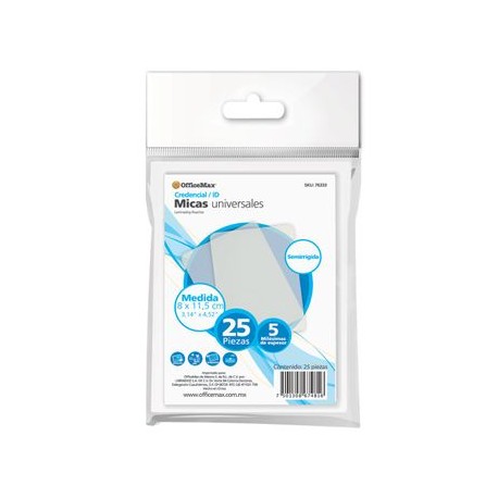 MICA SEMIRIGIDA OMX 11.5 X 8CM 5MM 25P