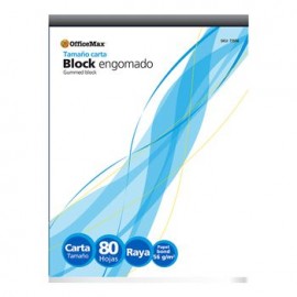 Block OfficeMax Tamaño Carta, Rayado, 80 hojas