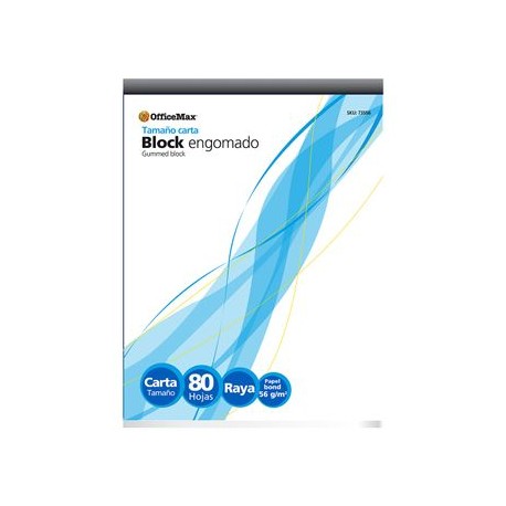 Block OfficeMax Tamaño Carta, Rayado, 80 hojas