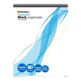 Block OfficeMax  Tamaño Carta, Cuadro Chico C5, 80 hojas