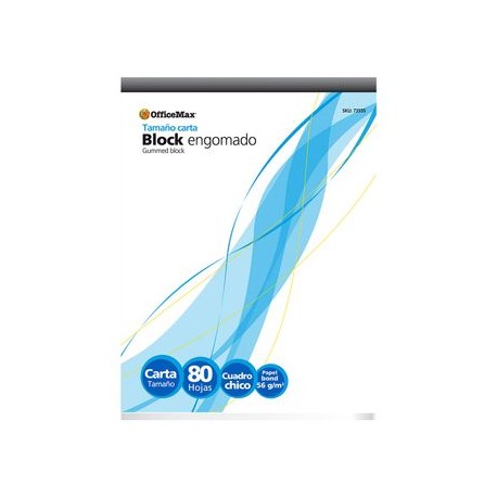 Block OfficeMax  Tamaño Carta, Cuadro Chico C5, 80 hojas