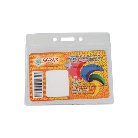 Bolsa Para Gafete Horizontal.Plástico Translucido.12 Piezas