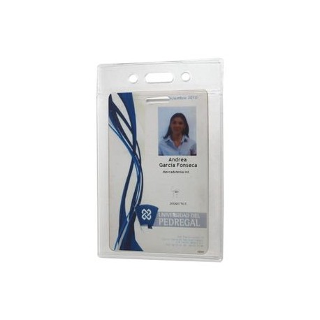 Bolsa Para Gafete Vertical.Plástico Translucido.12 Piezas