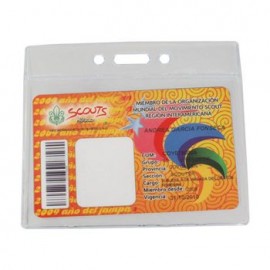 Bolsa Para Gafete Horizontal.Plástico Translucido.12 Piezas