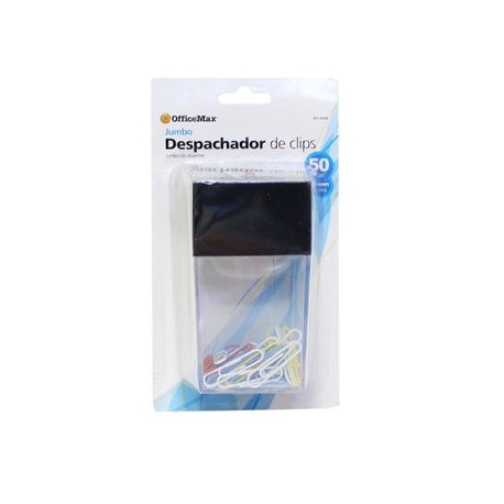 Despachador De Clips Jumbo Con 50 Clips De Colores 33MM OMX