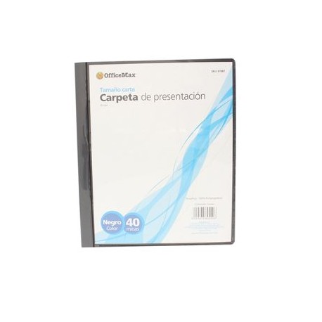 CARPETA DE POLIPROPILENO NEGRO CON 40 MICAS OFFICEMAX®