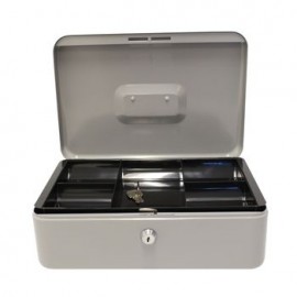 CAJA P/DINERO 30 X21.7X10 CM. SEGURO,2 LLAVES. ACERO NG/GR