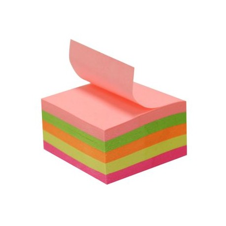 CUBO NOTAS ADHESIVAS VARIOS COLORES. FISHBOWL 40 PIEZAS