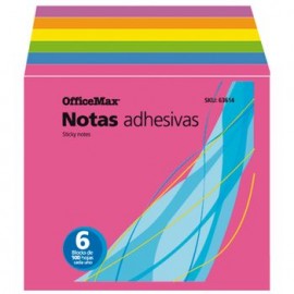 NOTAS ADHESIVAS NEON 6 BLOCKS DE 100H con U