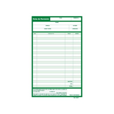 Nota de Remision media carta triplicado,4 blocks de 17 juego