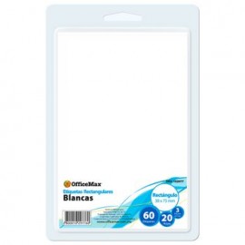 Etiquetas rectangulares blancas de 3.8x7.5 cm c/60 pzs.