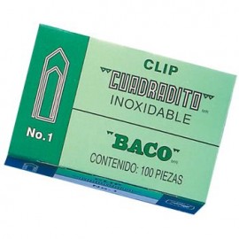 Clips Cuadradito Baco N° 1 Caja Con 100 Piezas