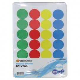 Etiquetas redondas mixtas 1.9 cm 50 4 piezas OMX