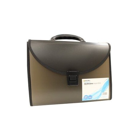 Archivero Expandible Officemax 21 Divisiones Polipropileno Negro Pieza