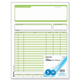 PÓLIZA CHEQUE Tamaño CARTA 5B 50 HOJAS OMX