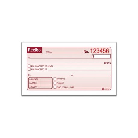 RECIBO RENTA/DINERO AUTOC0 PIANTE 50 JGS