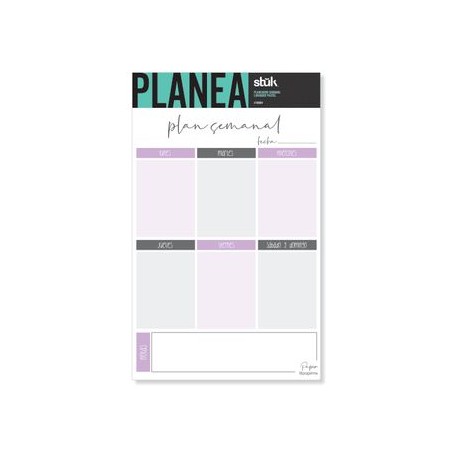 Planner Semanal Lavander Pastel Stuk