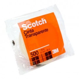 Cinta Adhesiva Scotch 500 Transparente 12Mmx66M