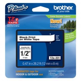 Cinta Brother Para Rotulador Laminada 12Mm Negro Sobre Blanc