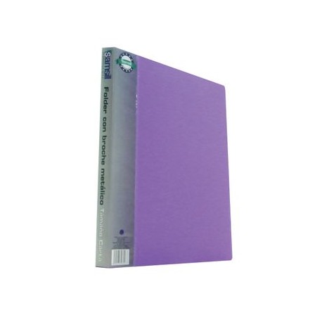 Folder morado broche metalico