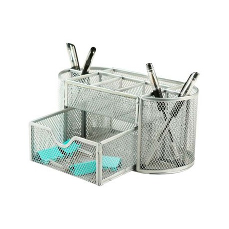 Organizador Escritorio Con Compartimientos Gris