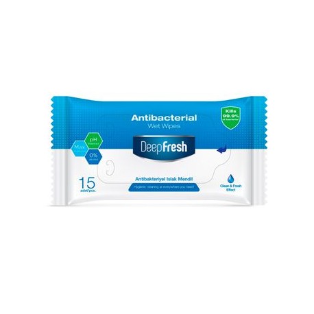 ANTIBACTERIAL DISPLAY POCKET WIPES 15PCS
