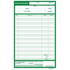 Nota de remision media carta con duplicado, 4 blocks de 25