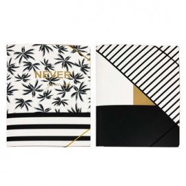 Folder Vertical con Diseño Blanco y Negro