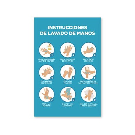 Senalizacion Lavado de Manos 34X40cm