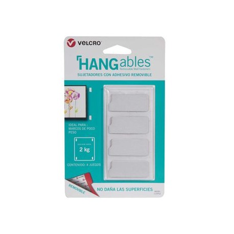 Sujetadores Con Adhesivo Removible 19X44Mm Tiras 4 Juegos