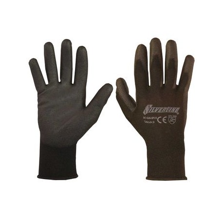 Guante Silverline de Nylon Palma de Poliuretano Num. 9 Negro