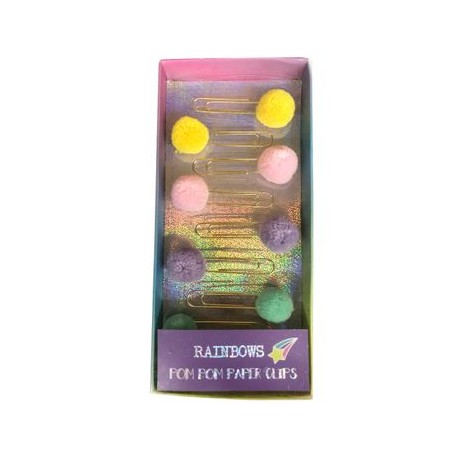 Clips Stuk Pom Pom 8pzs diferentes colores