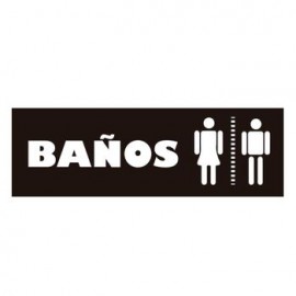 Señalización "Baños" 23X7.5 cm. Sigel